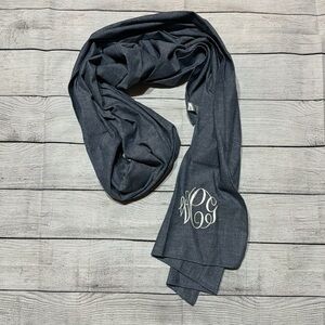 Chambray Monogrammed Scarf wCg